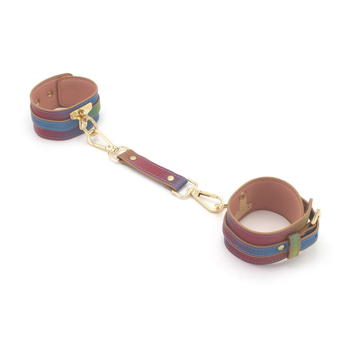 Duhová koženková pouta na nohy Rainbow Fantasy