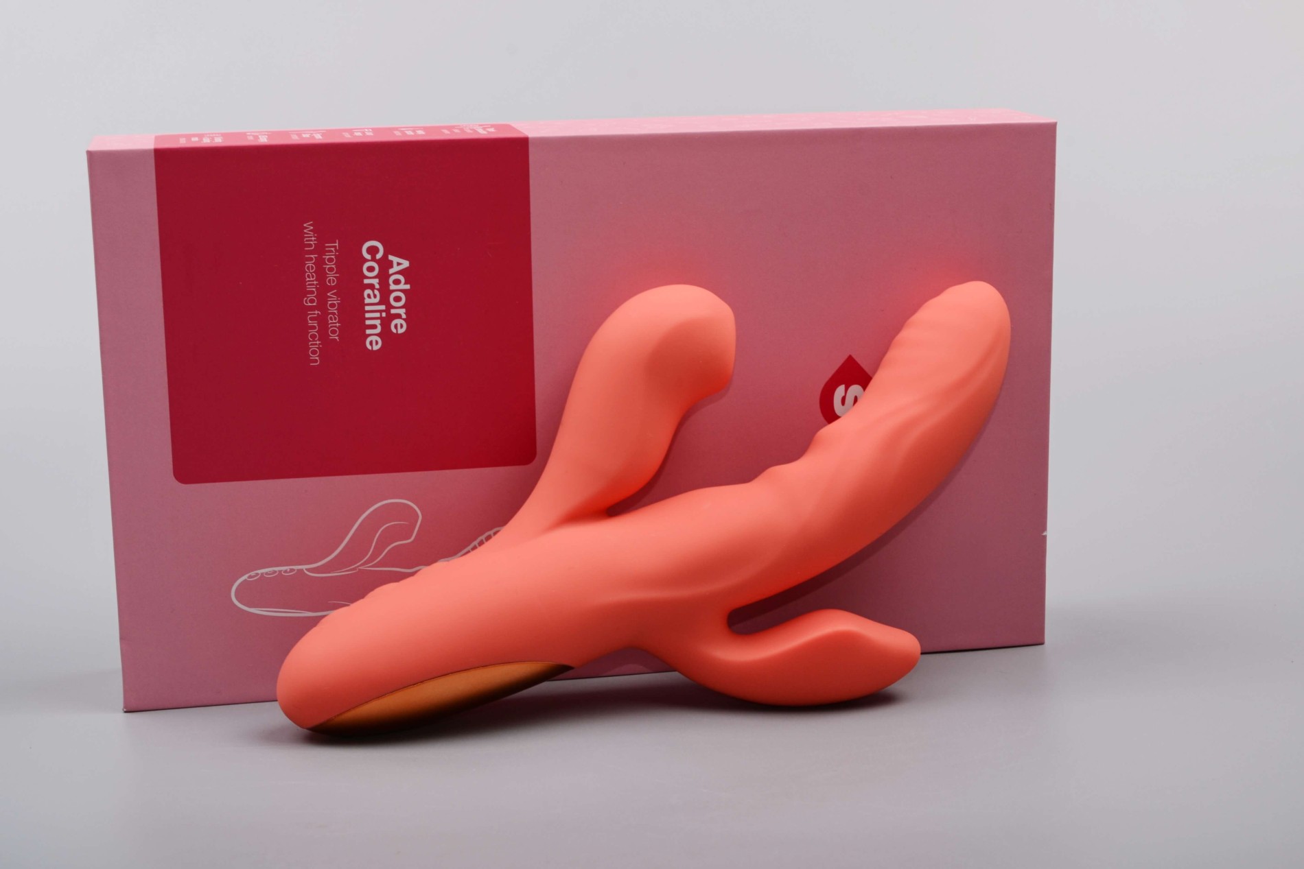 Adore Coraline – silikonový tlakový vibrátor 3v1 s nahříváním