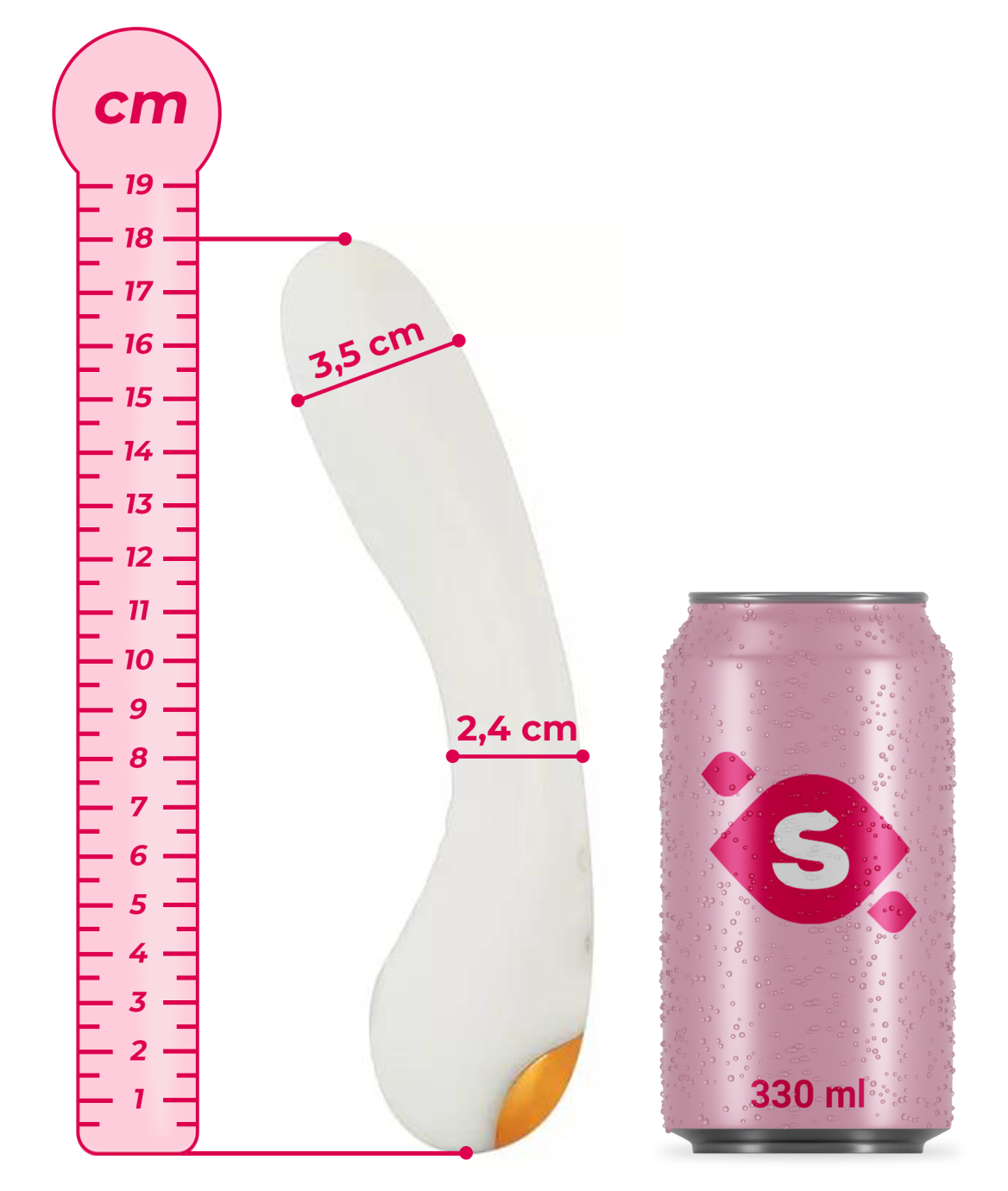Svítící silikonový vibrátor Lumisphere (18 cm)