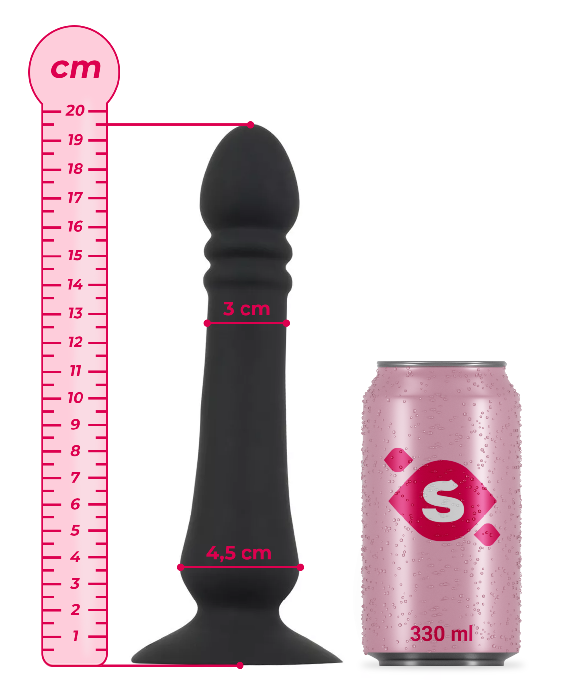 Přirážecí anální vibrátor Dream Orgasm s dálkovým ovládáním (19,5 cm)