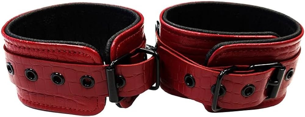 Kožená pouta na ruce Burgundy Anaconda