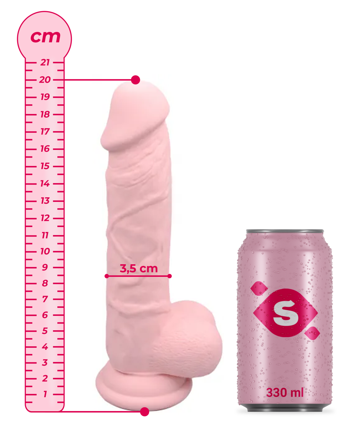 Silikonové dildo Median (20 cm)
