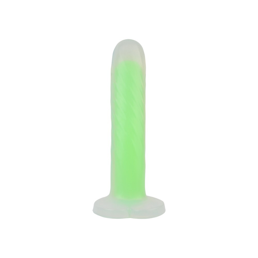 Svítící dildo s přísavkou Green Radiation (17 cm)