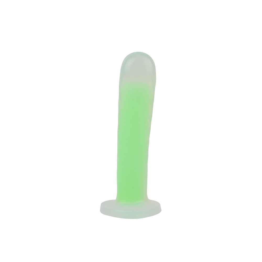 Svítící dildo s přísavkou Green Radiation (17 cm)