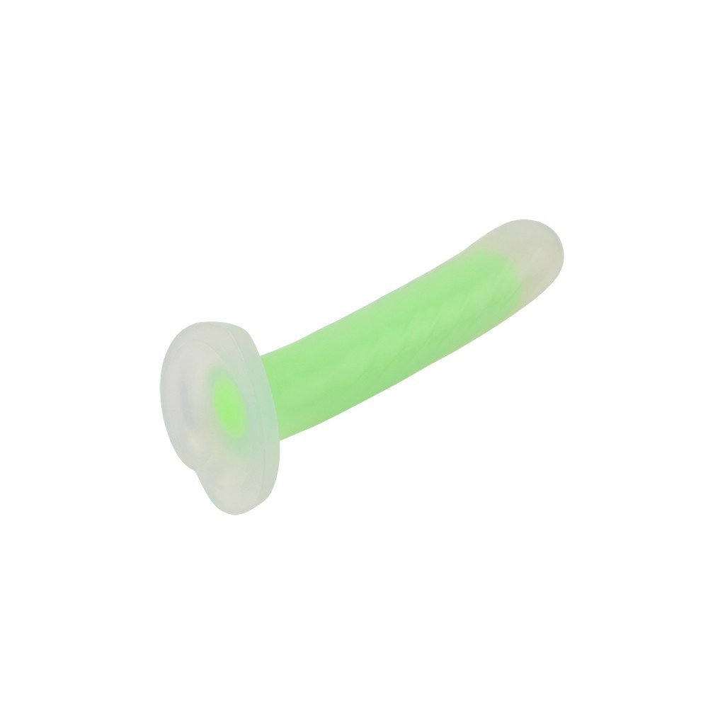 Svítící dildo s přísavkou Green Radiation (17 cm)