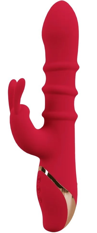 Vibrátor s výběžkem na klitoris Moving Rings (23,7cm)