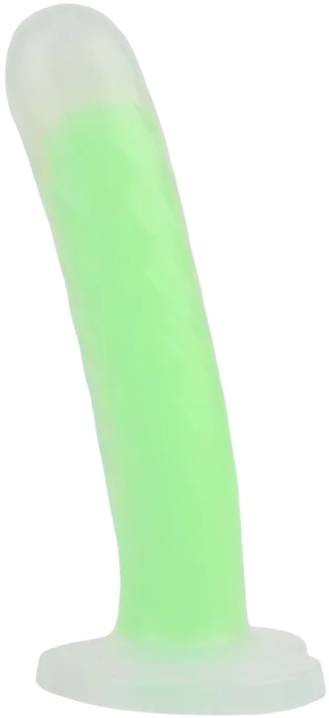 Svítící dildo s přísavkou Green Radiation (17 cm)