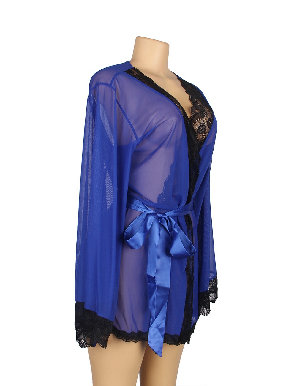 Krajkový modrý župánek Embrace Yourself