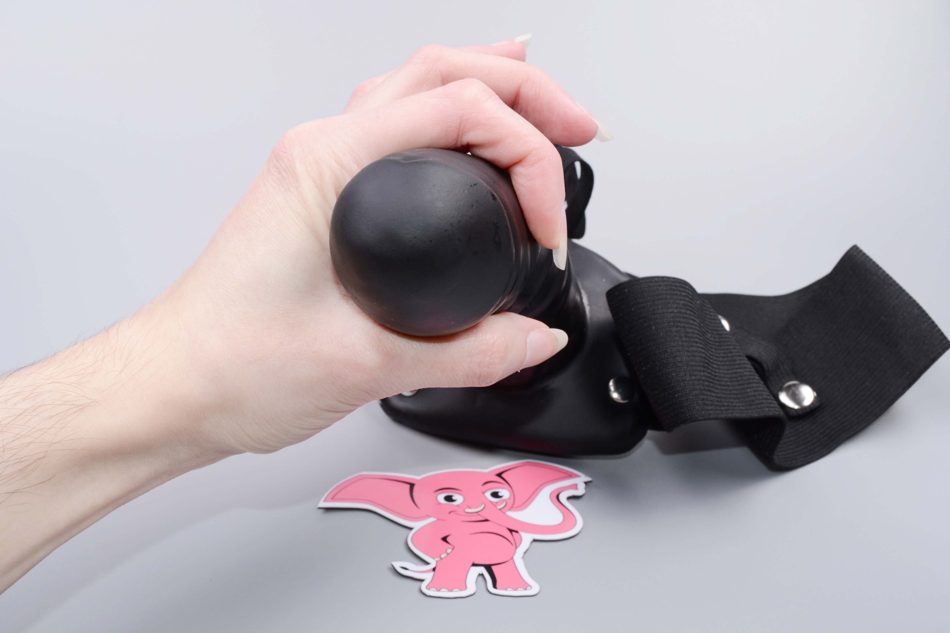 Dutý připínací strap-on Mitch (18,7 cm), černý