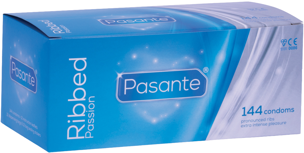 Pasante Ribbed condoms 144pcs