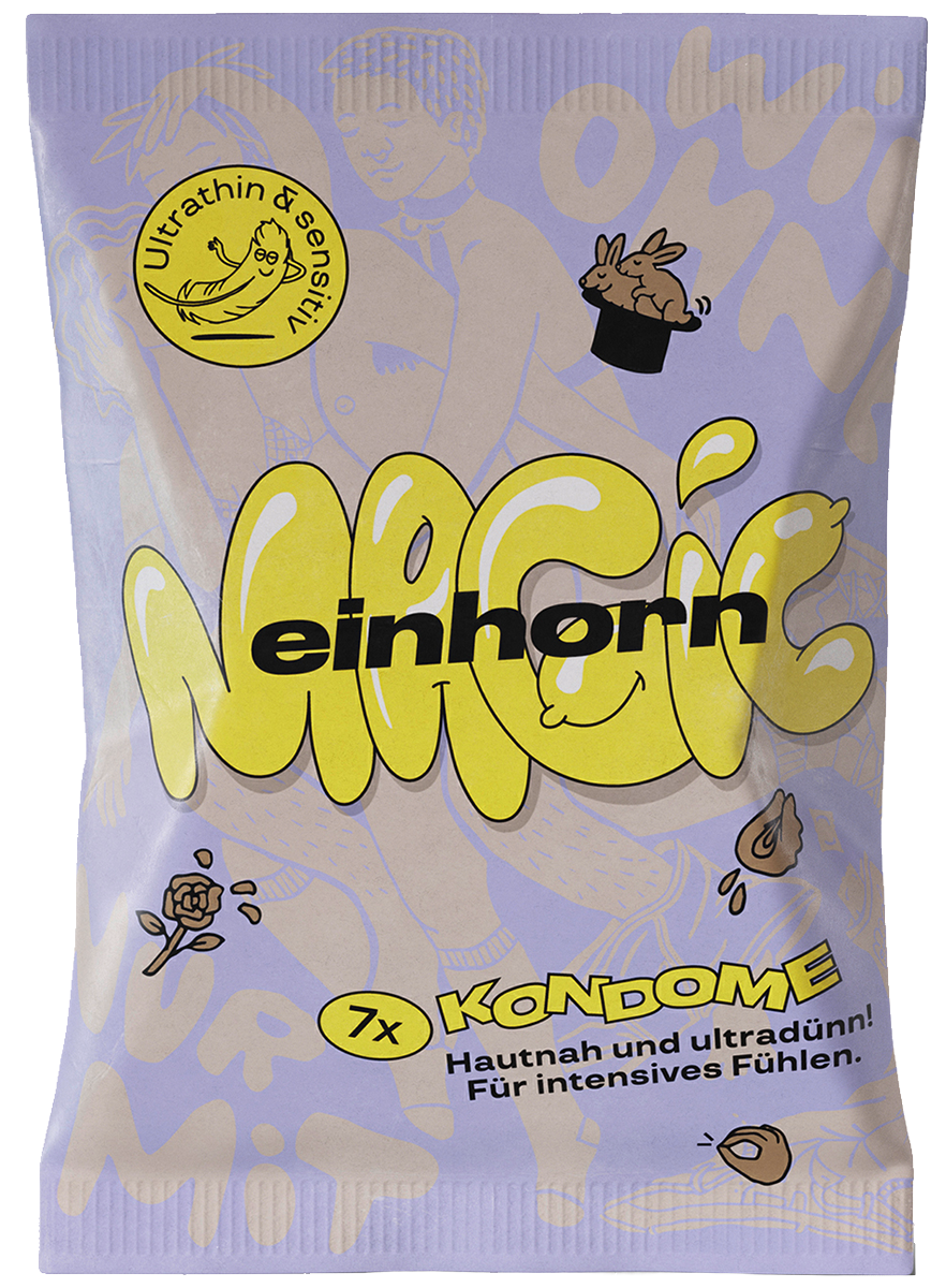 Einhorn Condoms: MAGIC, 7 thin vegan condoms in the chips bag
