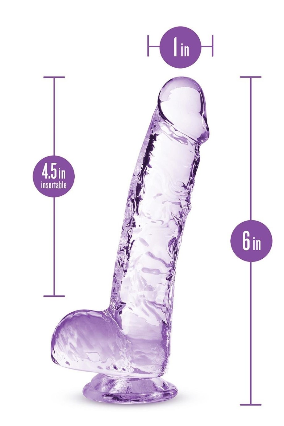 BlushNaturally Yours 6 Inch Crystalline Dildo Amethyst