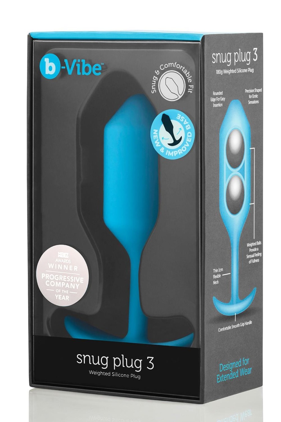 b-Vibe Snug anální kolík 3 modrý