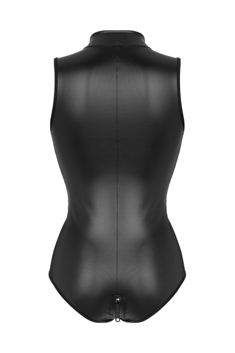 CHRISTINE Wetlook Xenna body s oboustranným zipem - černé  M