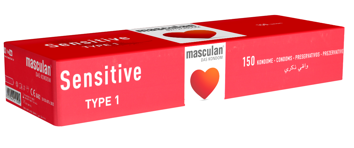 Masculan Typ 1 (sensitive) 150 smooth pink condoms for sensual moments