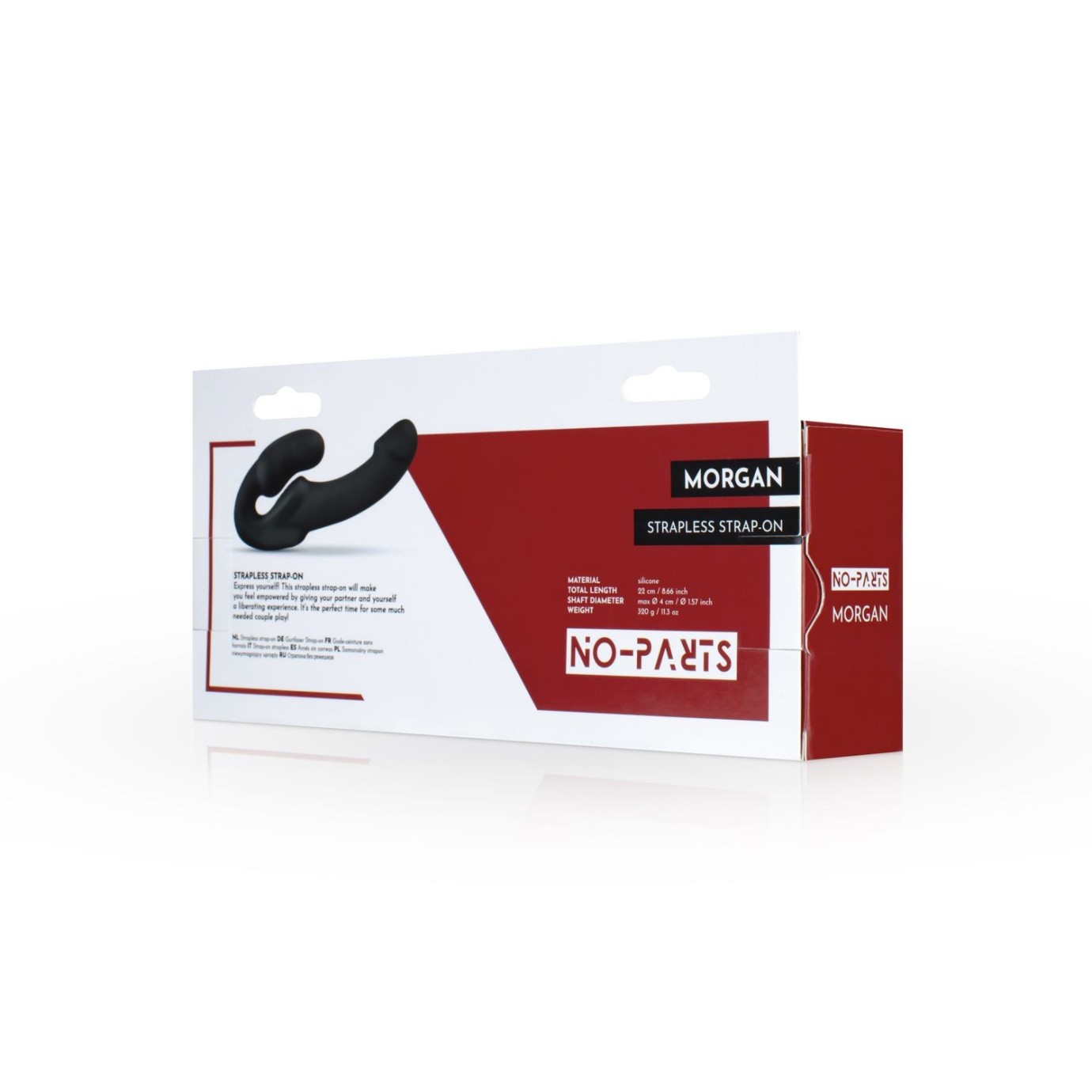 Morgan samodržící připínací dildo - 22 cm - Černé