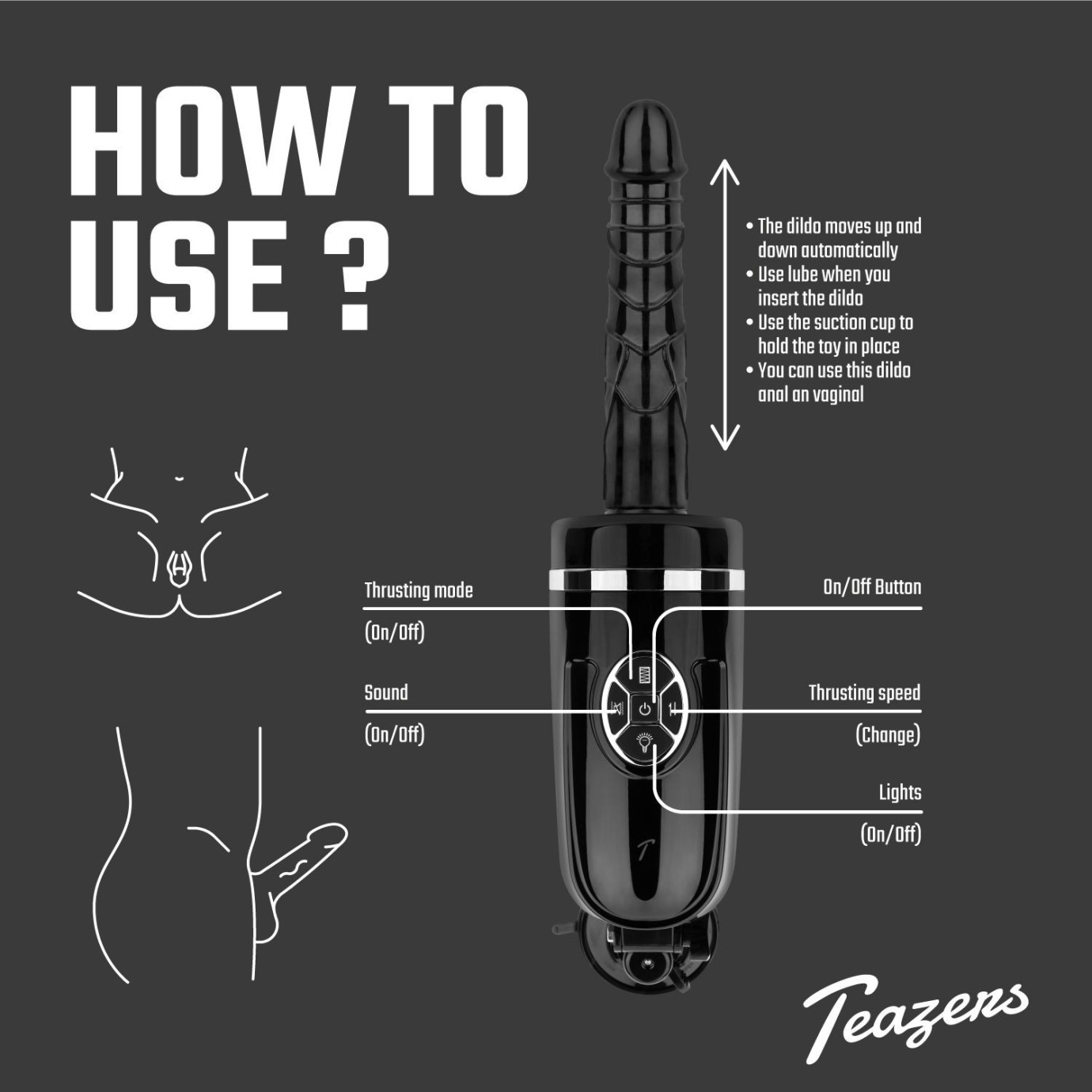 TEAZERS Přirážecí dildo vibrátor