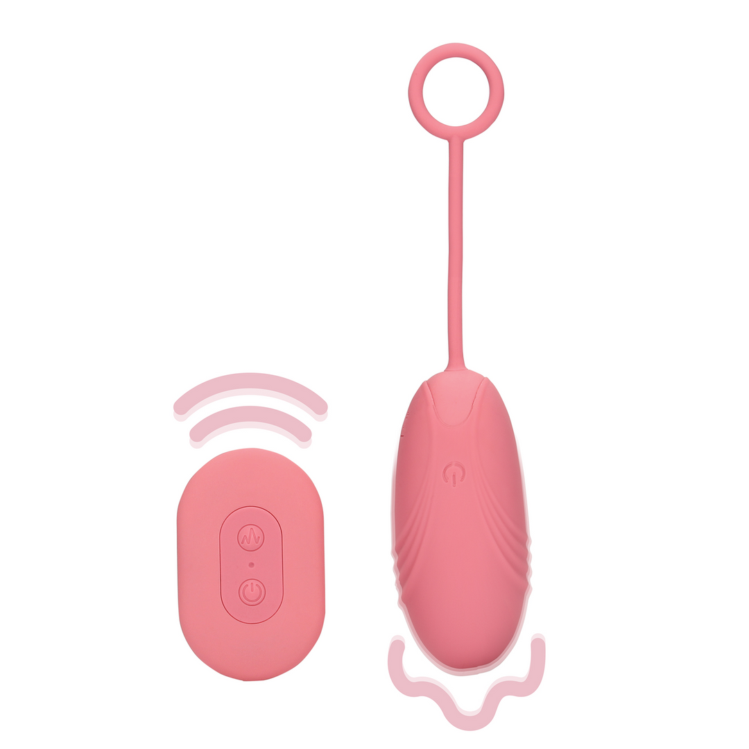 Ultra Soft silikonový vibrační vajíčko s dálkovým ovládáním - Růžová Arabeska