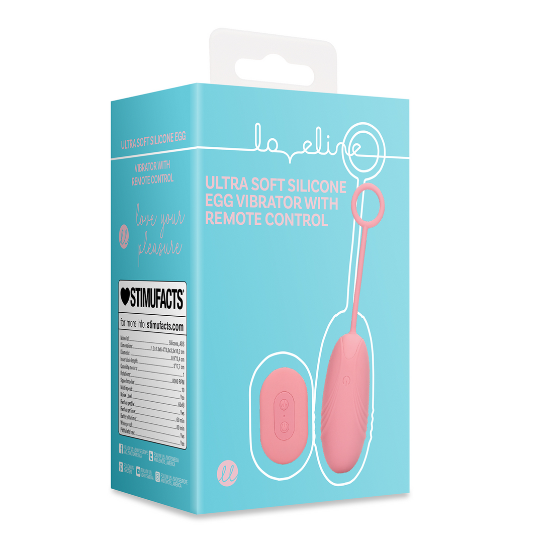 Ultra Soft silikonový vibrační vajíčko s dálkovým ovládáním - Růžová Arabeska