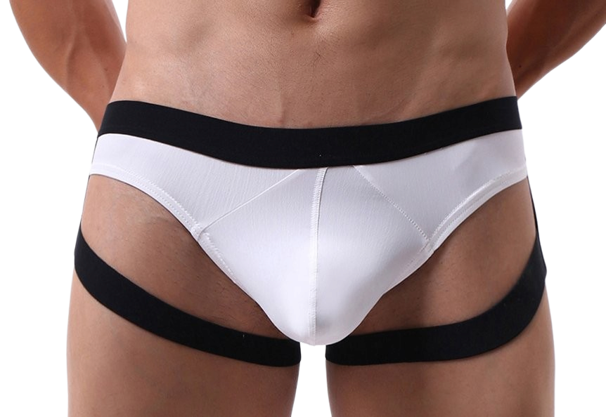 Bílé slipy s pásky Oliveres