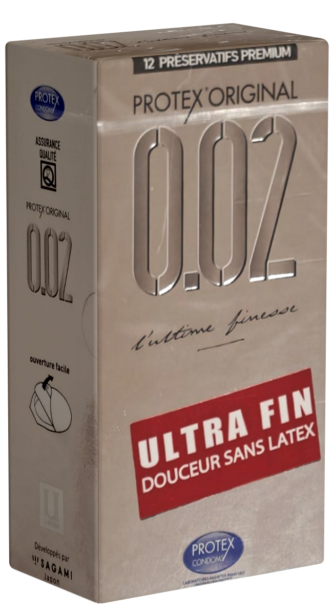 Protex Single: Original 0.02 Ultime Finesse, 12 latex free condoms