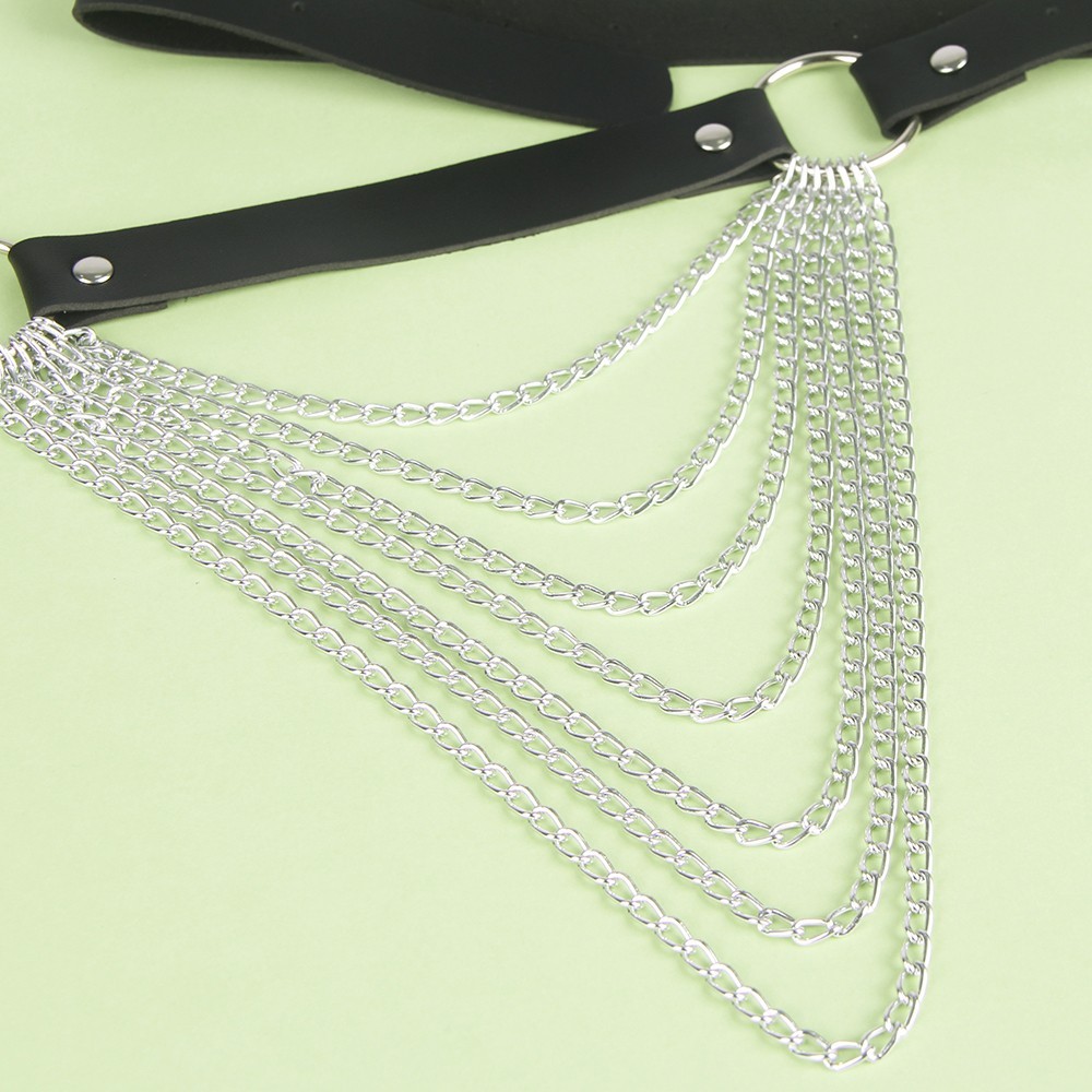 All-match trend metal tassel dark punk chain belt