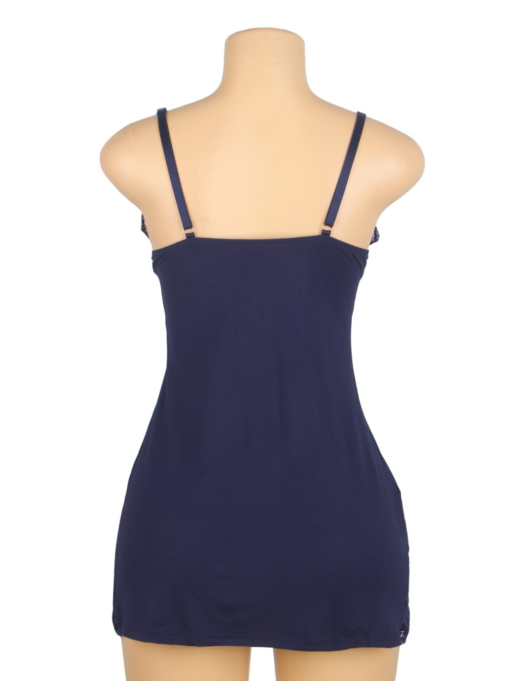 Blue Sexy Modal Lace Bow Suspender Nightdress