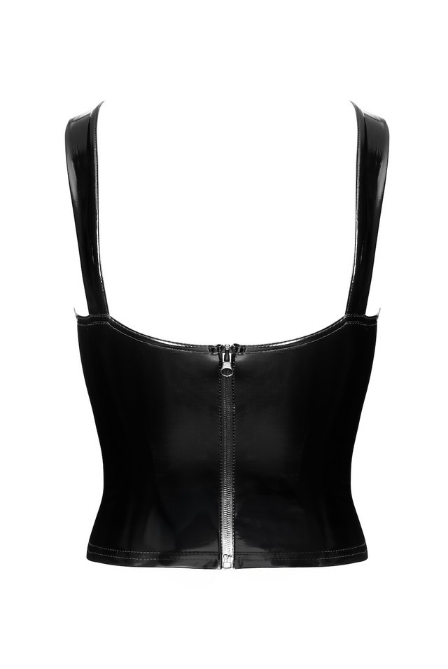 NOIR F379 Dominae Frontbind PVC corset top