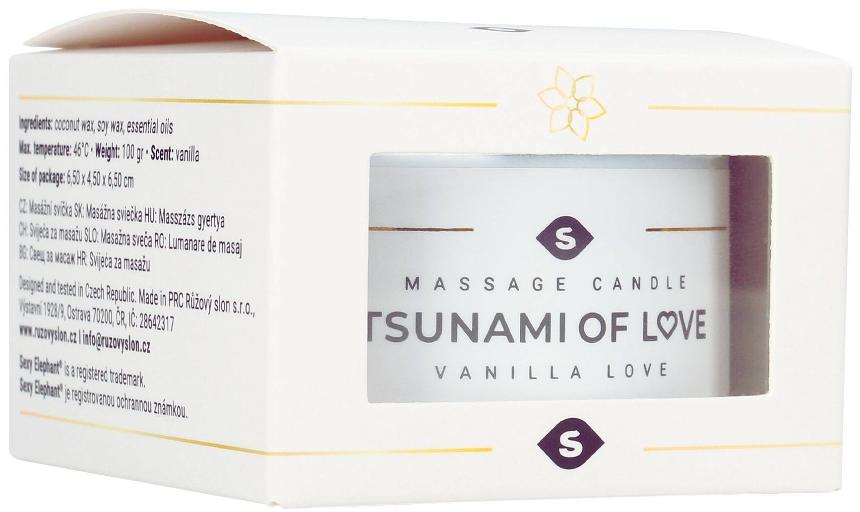 Masážní svíčka Tsunami of Love Vanilla Love (100 ml)