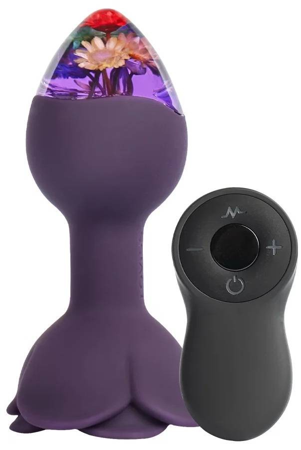 LOVISS - Posy - Garden Butt Plug Vibrator with Remote - Purple
