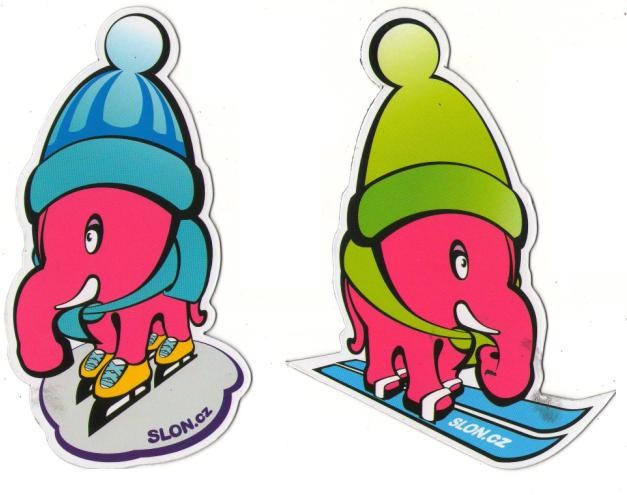 Magnet Růžový slon ZIMA