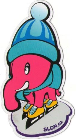 Magnet Růžový slon ZIMA