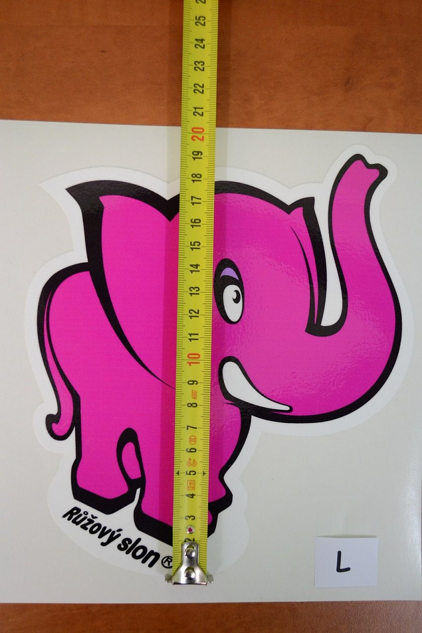 Samolepka Růžový slon