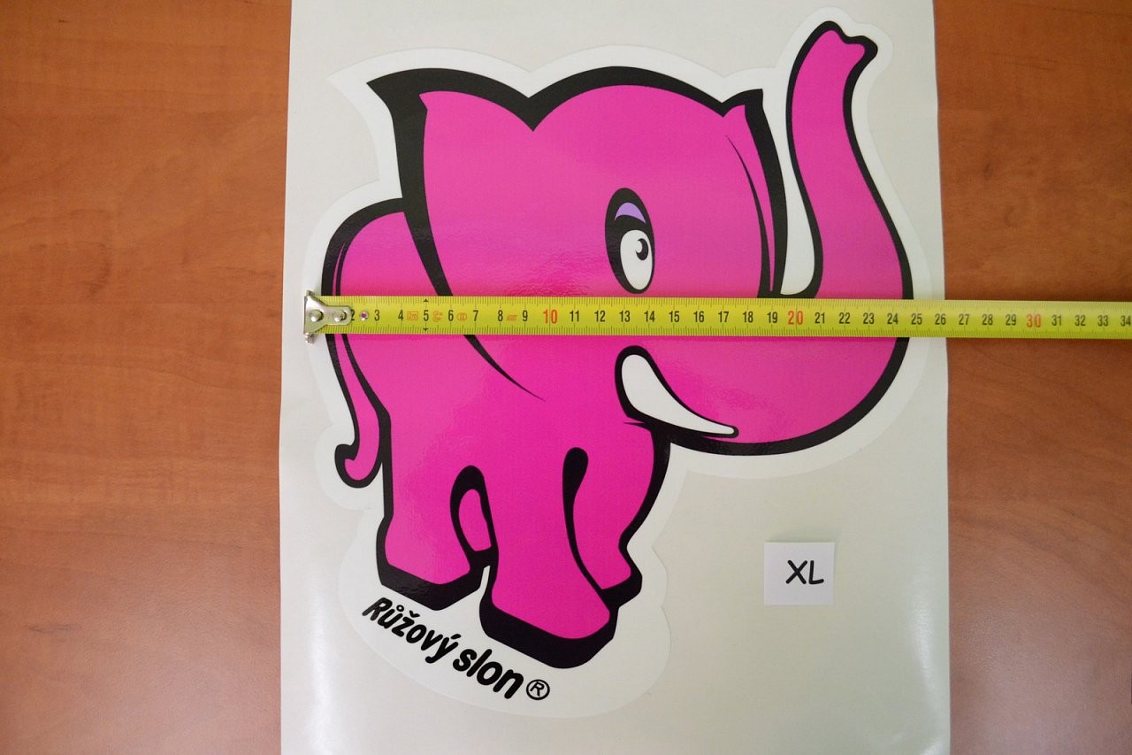 Samolepka Růžový slon