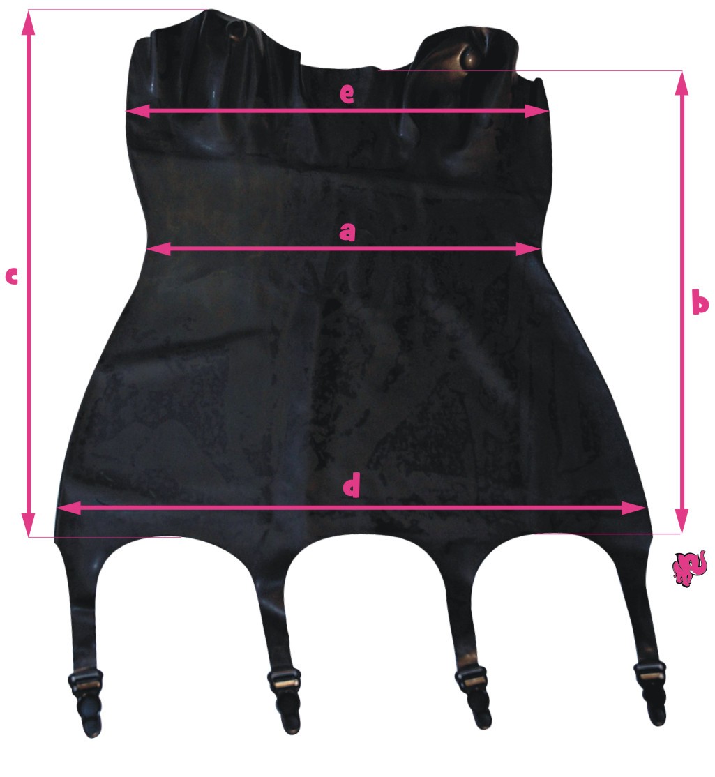 Latexový korzet - rozměry