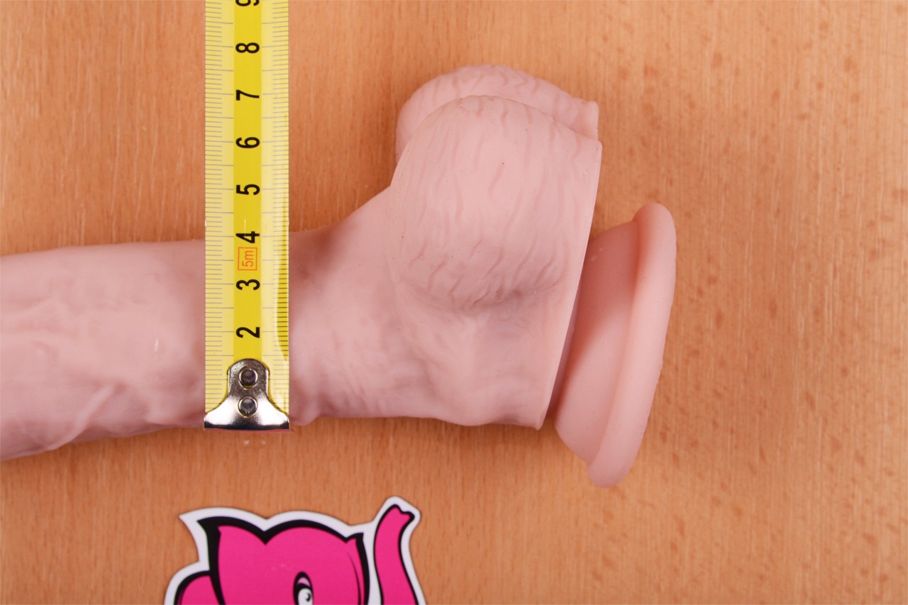 Dildo s přísavkou a varlaty Maxim (24 cm) – měříme