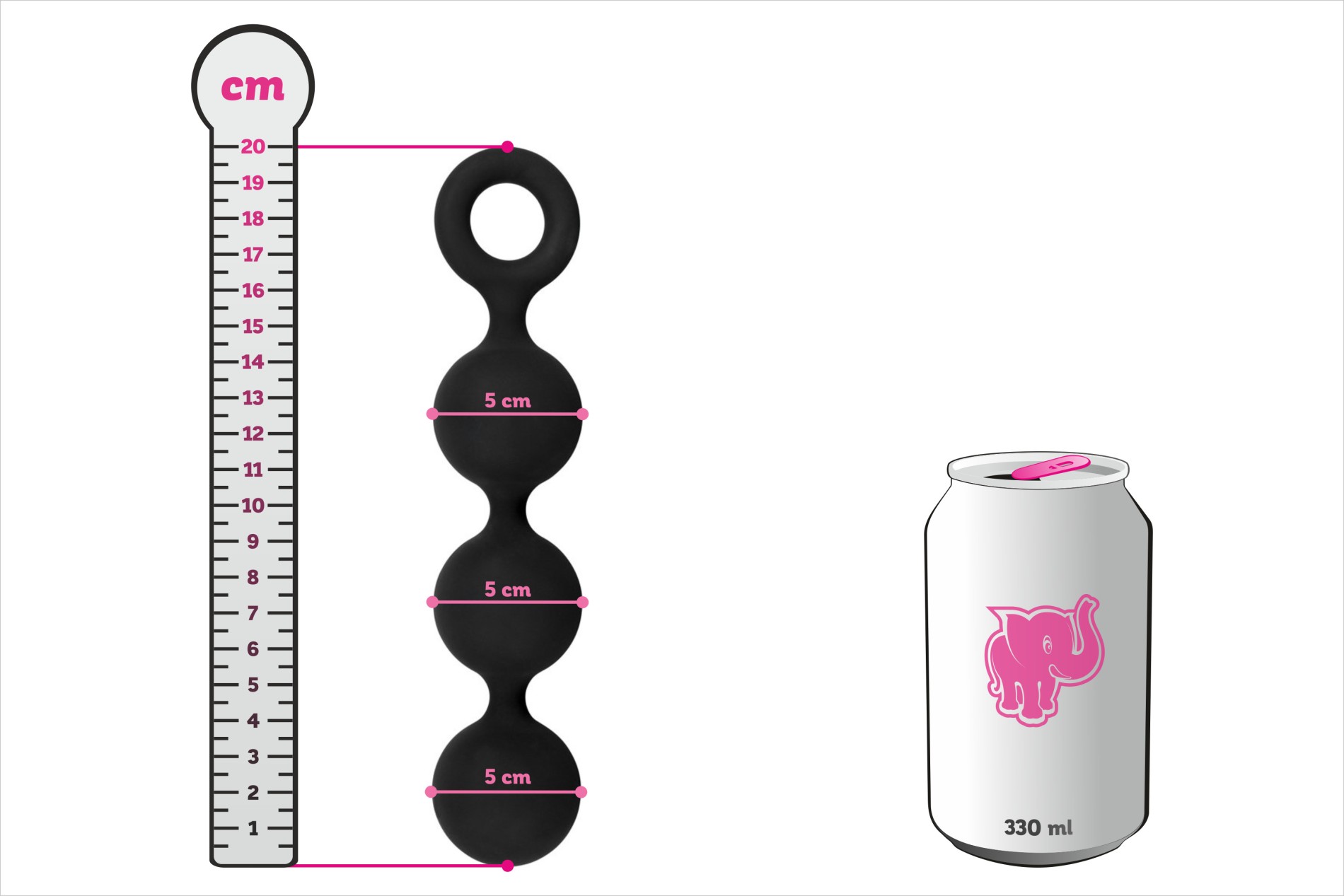 Anální kuličky Black Trio s plechovkou