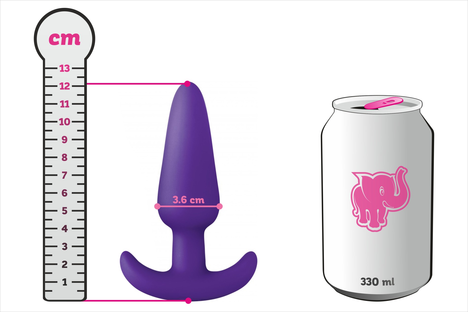 Vibrační anální kolík Orchid Zen s ovladačem; s plechovkou, starší verze