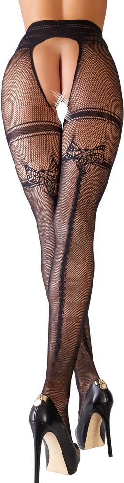 Punčochy s otvorem v rozkroku Chic Bow, S–M