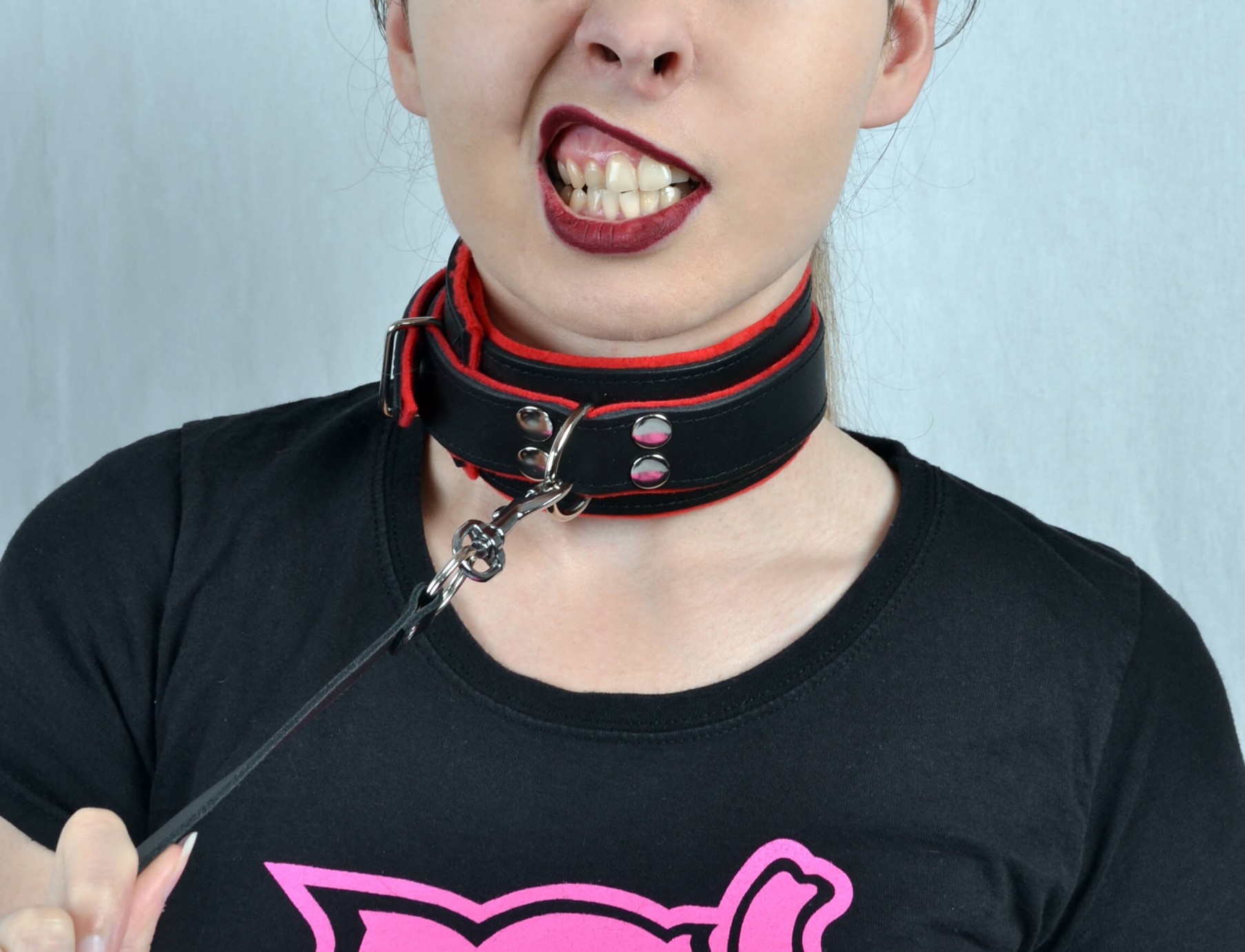 Kožený obojek BlackRed