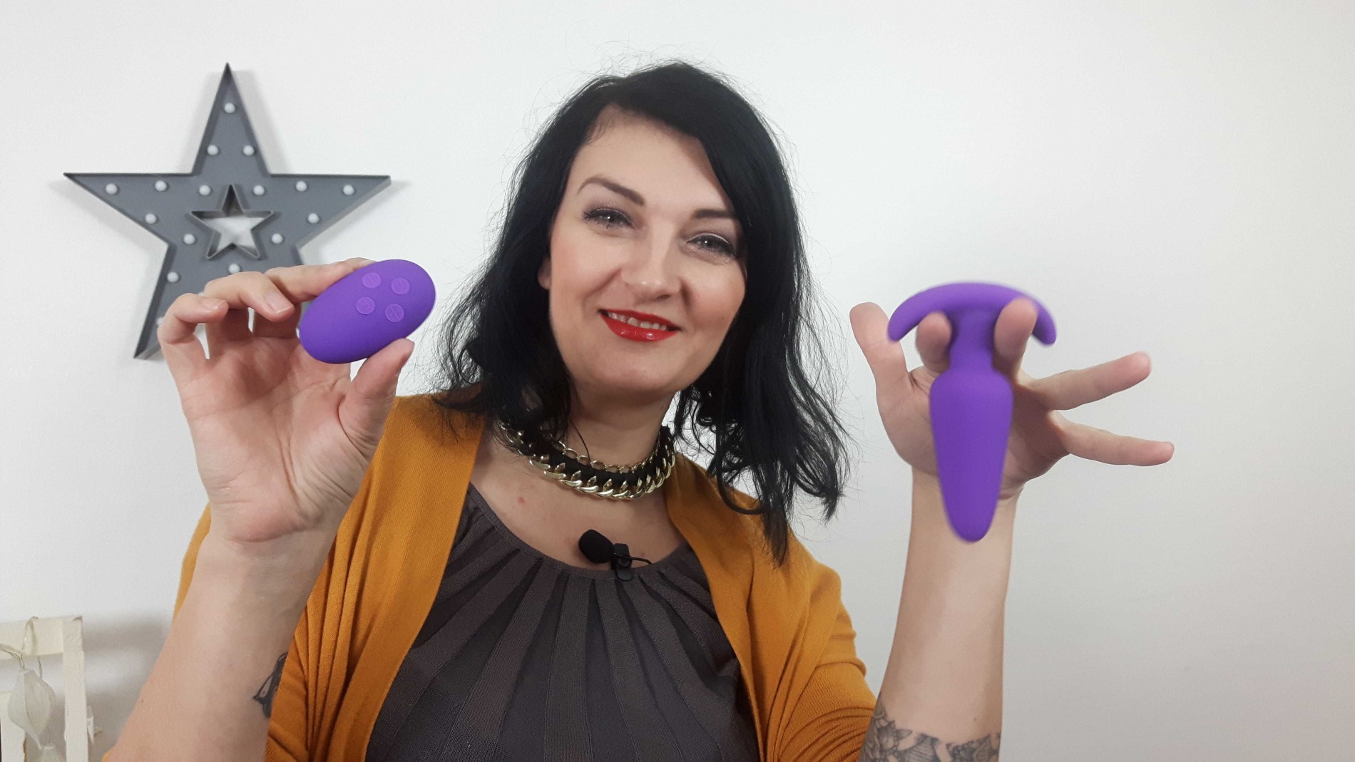 Vibrační anální kolík Orchid Zen s ovladačem, starší verze, Karin