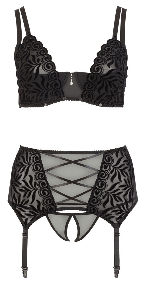 Plus size černý komplet Pretty Lust