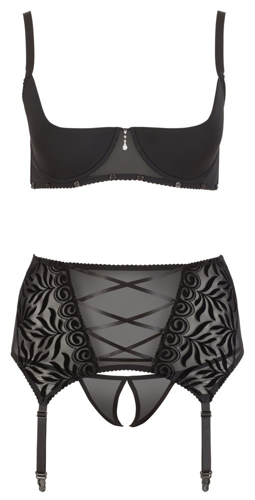 Plus size černý komplet Pretty Lust