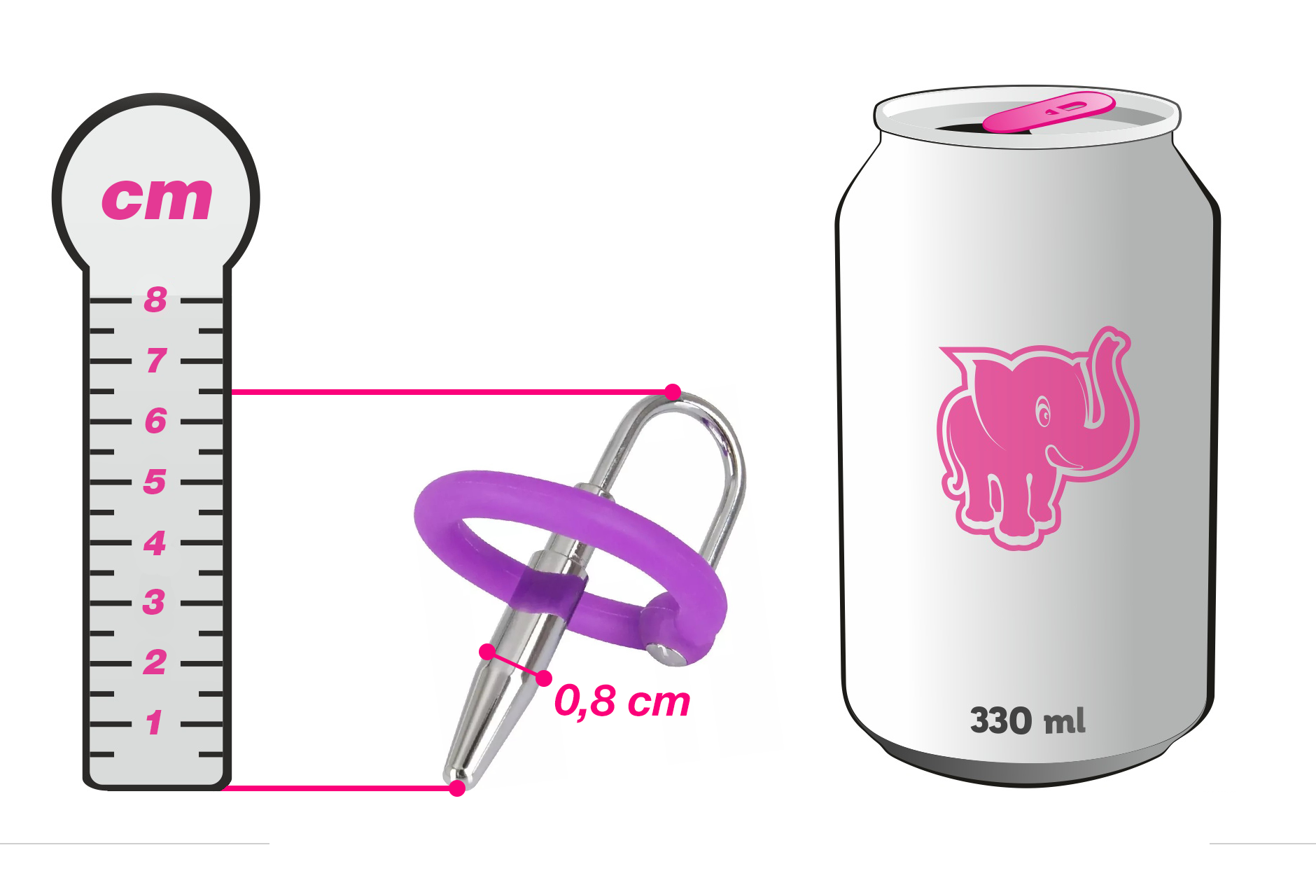 Sperma Stopper se silikonovým kroužkem Glans Ring (8 mm), plechovka