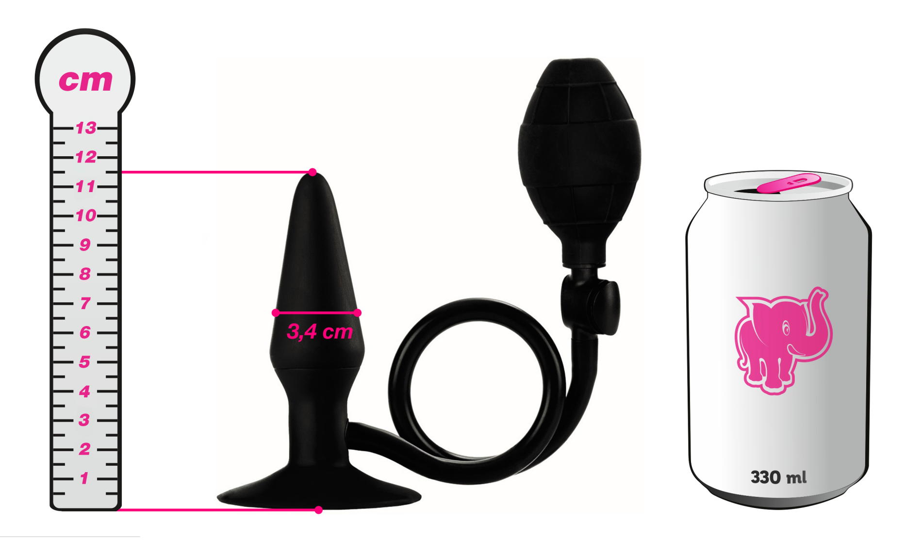 Nafukovací anální kolík Booty Pumper, plechovka