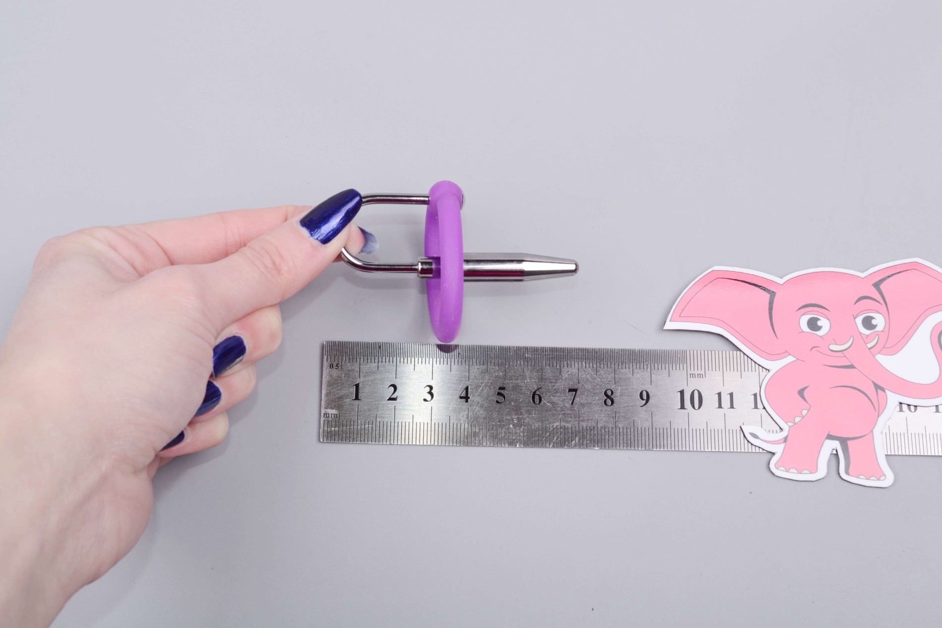 Sperma Stopper se silikonovým kroužkem Glans Ring (8 mm), rozměry