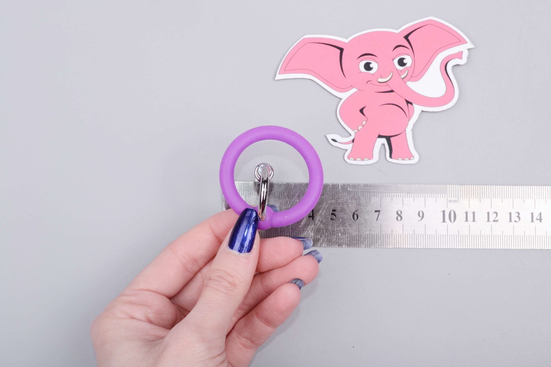 Sperma Stopper se silikonovým kroužkem Glans Ring (8 mm), rozměry