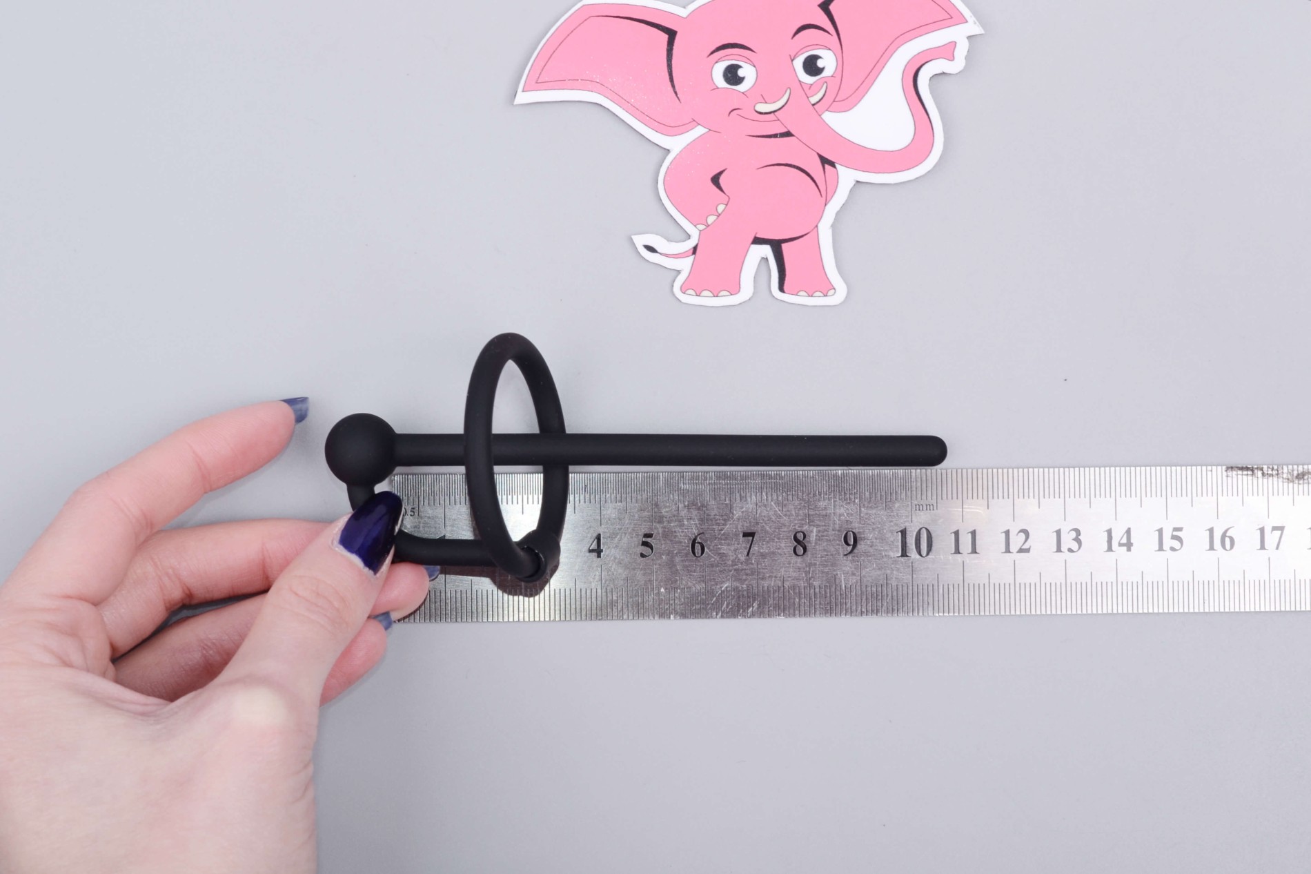 Silikonový sperma stopper s kroužkem a zátkou Pissing Pleasure (6 mm), rozměry