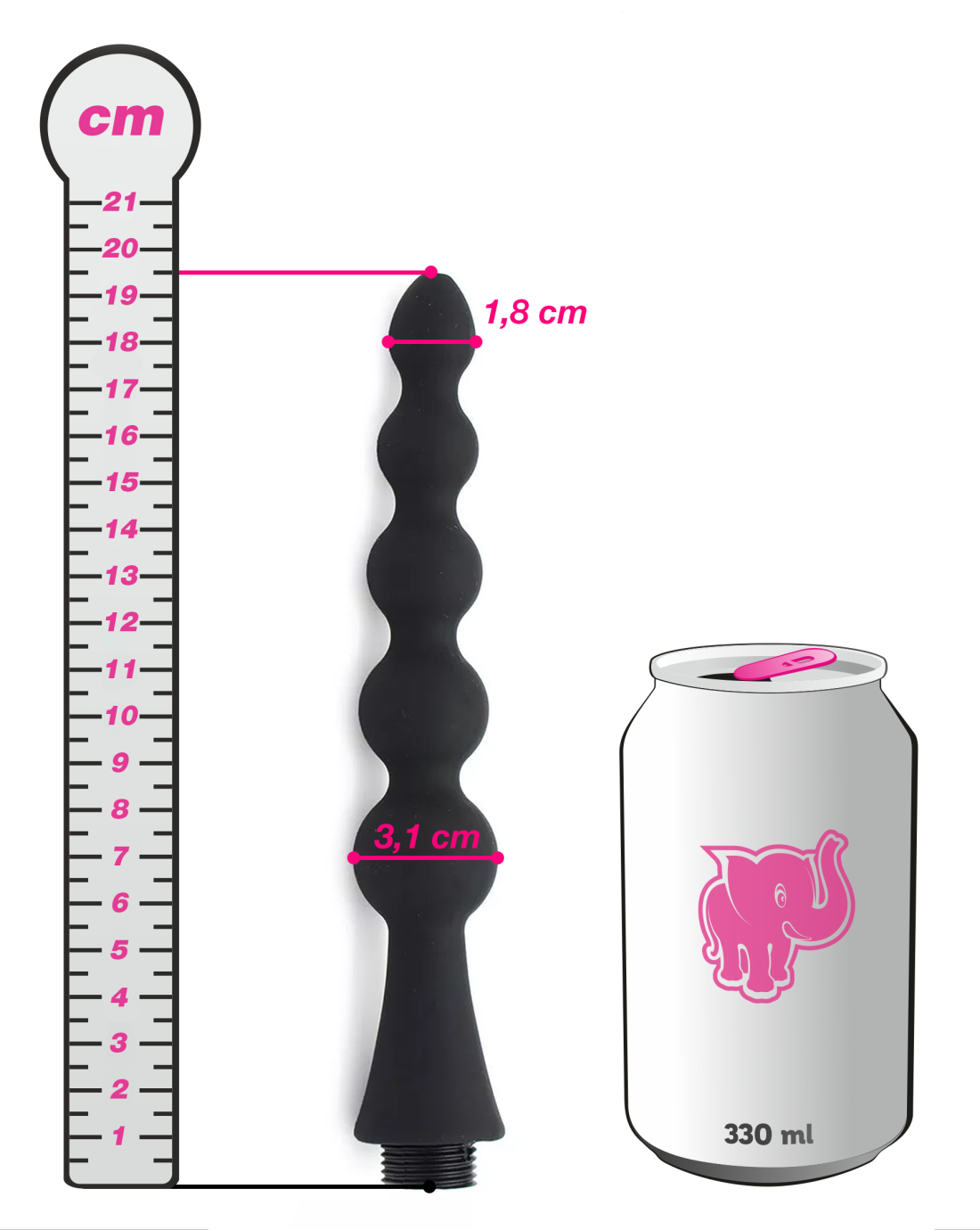 Anální sprcha Black Beads, plechovka