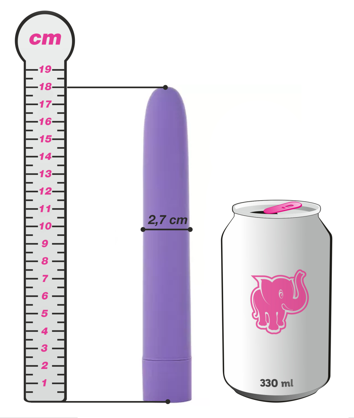 Plastový vibrátor Viabra, plechovka